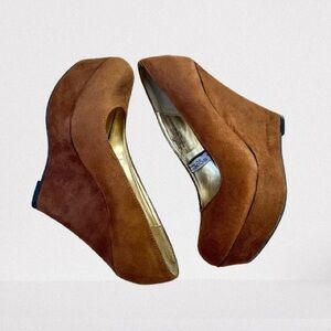 NEW Faux Suede Brown Platform Wedge Heels by Mossimo Size 8.5